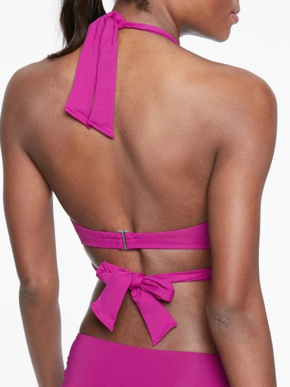 Athleta Bra Cup Wrap Halter Bikini Top Pink Swim Style 383978-03 Size 34 B/C